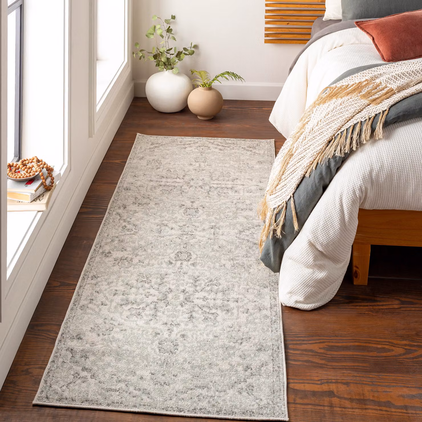 Livabliss Harput Vintage Traditional Boho Living Room Rug in Mid Grey, Blue, Orange and Yellow, W: 200 cm, D: 275 cm – 2