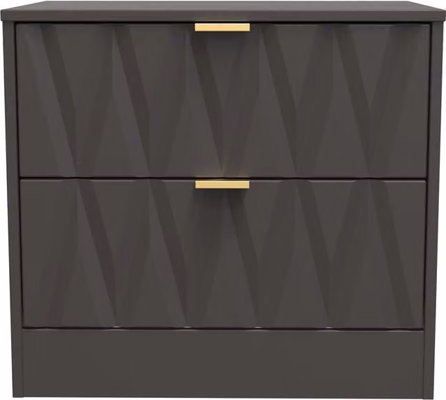 Ready Assembled 2 U Washington 2 Drawer Side Table in Dark Grey