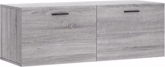 Berkfield Home Grey Sonoma Wall Mounted Cabinet with Hinged Doors and Internal Shelves, W/D/H: 100 x 36.5 x 35 cm – 1