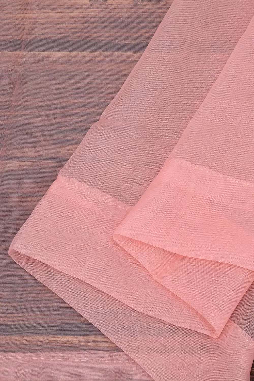 Neel Blue Semi-Transparent Voile Curtain Pair in Rose Gold, 2 Polyester Panels, Width: 142 cm, Height: 137 cm