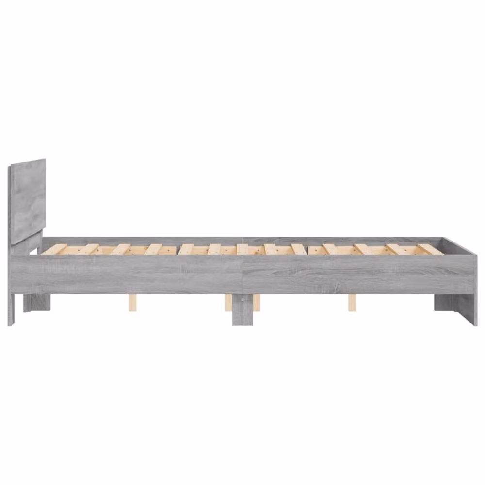 Berkfield Home Small Double Bed Frame with Lift Up Base in Grey Sonoma, W/D/H: 200 x 120 x 70 cm – 3