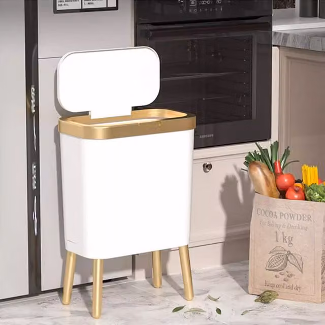 Lifeideas White Plastic Flip Top Bin