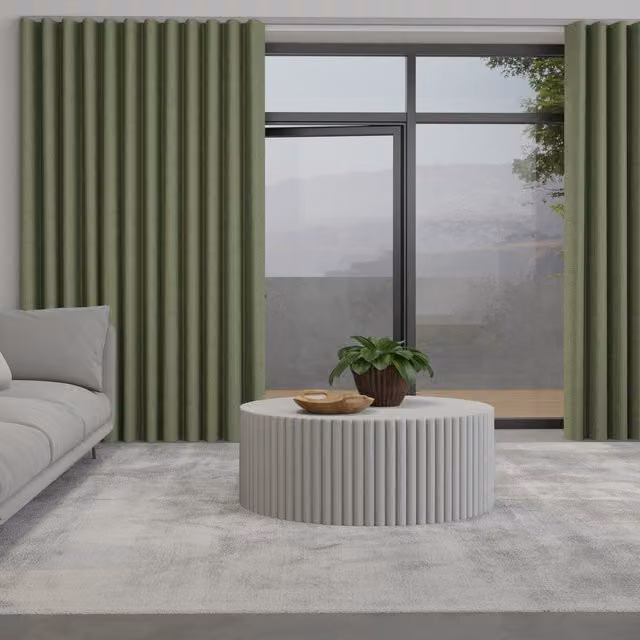 Terrys Lugano Made to Measure Wave Blackout Fabric Curtain Panel in Green