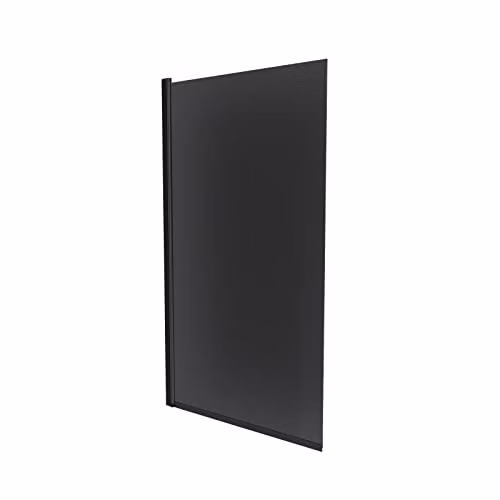 Nes Home Reversible Square Bath Screen with Black Profile and Tinted Black Glass, W: 80 cm – 2