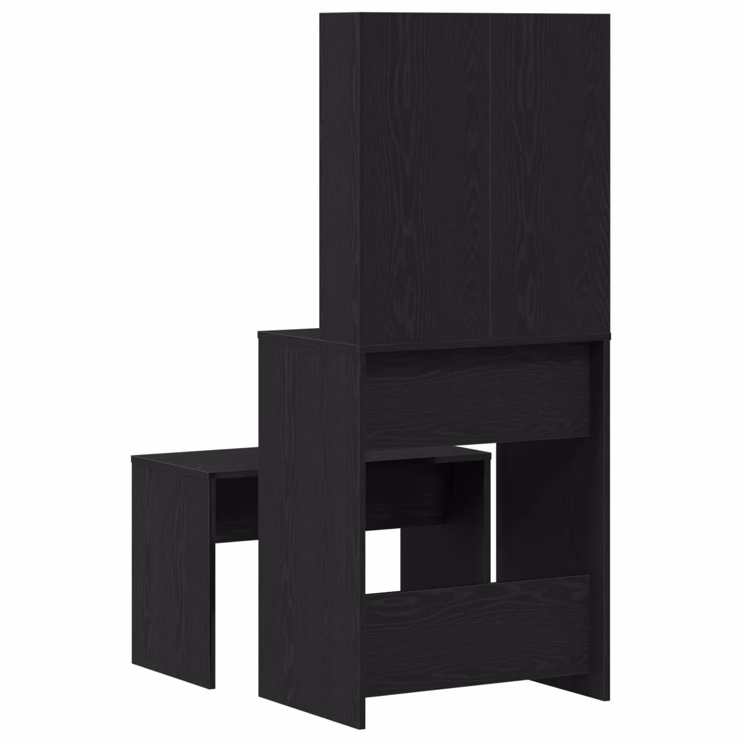 Berkfield Home Hollywood LED Dressing Table Set in Black Oak – 4