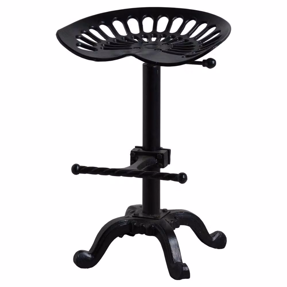 Wyld Haus Harvey Industrial Adjustable Metal Tractor Seat in Matt Black – 2
