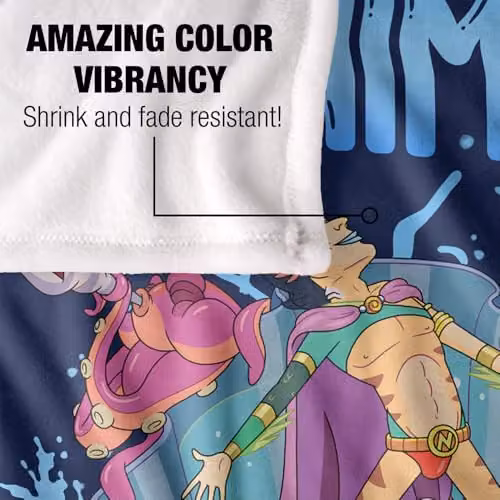 Warner Bros. Rick and Morty Mr. Nimbus Design Super Soft Fleece Throw Blanket, Multicolour, W: 152 cm, D: 127 cm – 3