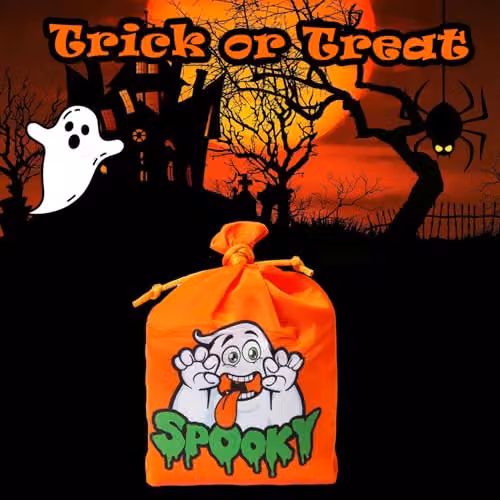 VFM e-Store Halloween Trick or Treat Bag with Creepy Sounds in Orange and Purple – 4