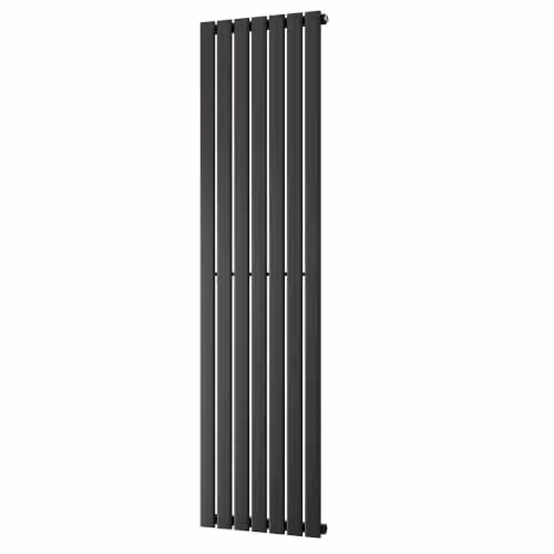 UK Radiators Typhoon Black Flat Tube Vertical Designer Radiator, W: 47.6 cm, H: 180 cm – 2
