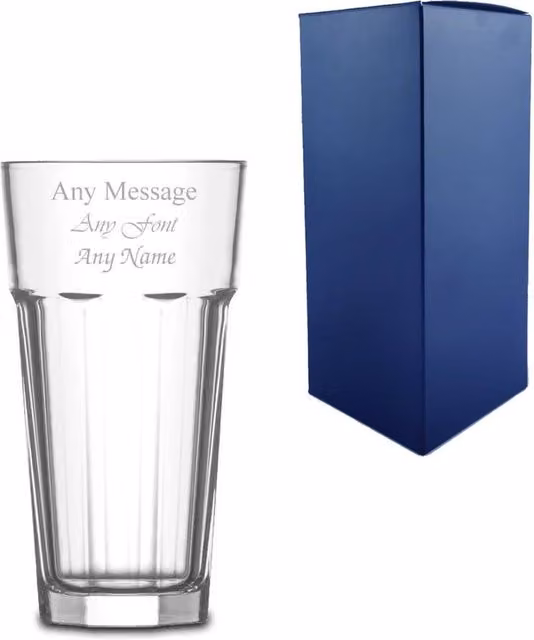 Uniqueful Personalised Aras Hiball Tumbler, 360ml, Clear Glass