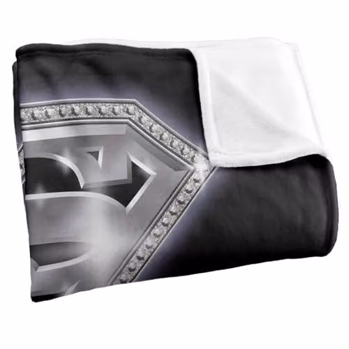 Warner Bros. Superman Bling Shield Super Soft Fleece Throw Blanket, Multicolour, W: 91.44 cm x D: 147 cm – 2
