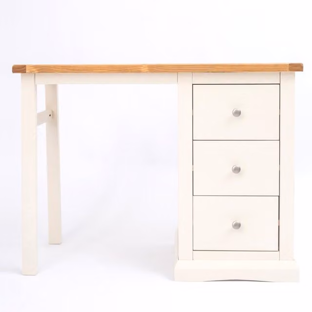 Cabinet Bits Castelli 3 Drawer Dressing Table in White Pine with Chrome Knobs