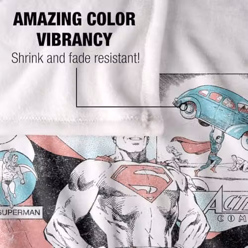 Warner Bros. Superman Comic Panels Super Soft Fleece Throw Blanket, Multicolour – 2
