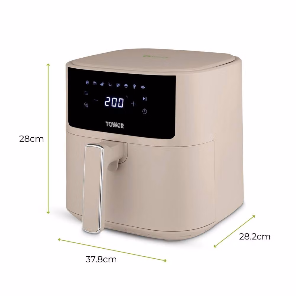Tower Vortx Air Fryer with Digital Control Panel, 1700W, 6L, White and Light Beige – 8