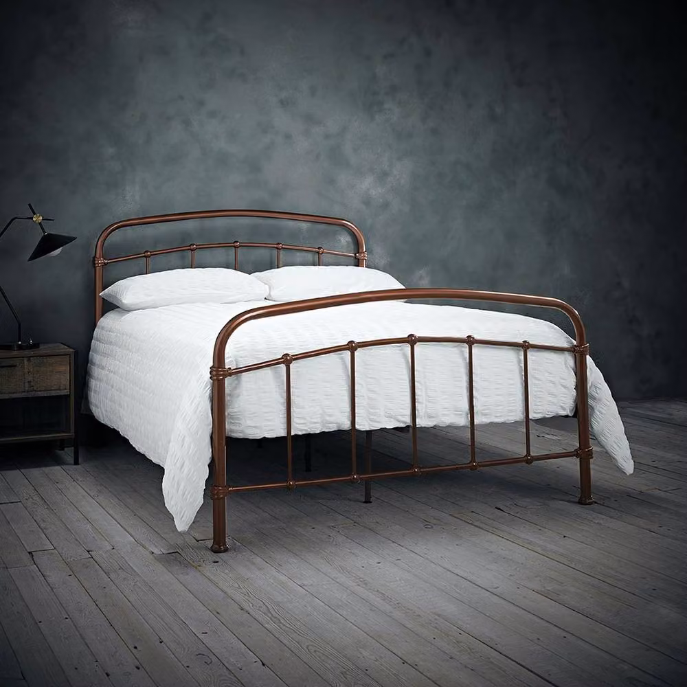 Lemon Pavilion Furniture Halston Double Metal Bed Frame in Bronze Brown, W/D/H: 146 x 200 x 113 cm – 3