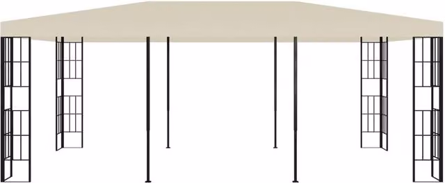 Berkfield Home Gazebo in Beige, W: 6 m, D: 3 m – 1
