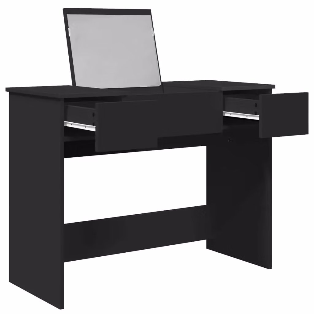 Berkfield Home Modern Dressing Table with Mirror in Black, W/D/H: 100 x 45 x 76 cm – 3