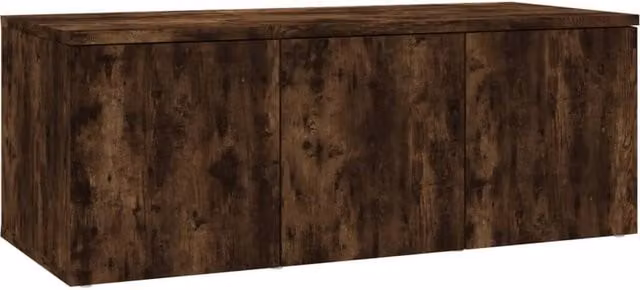 Berkfield Home Modern Smoked Oak TV Cabinet in Brown, W/D/H: 80 x 34 x 30 cm