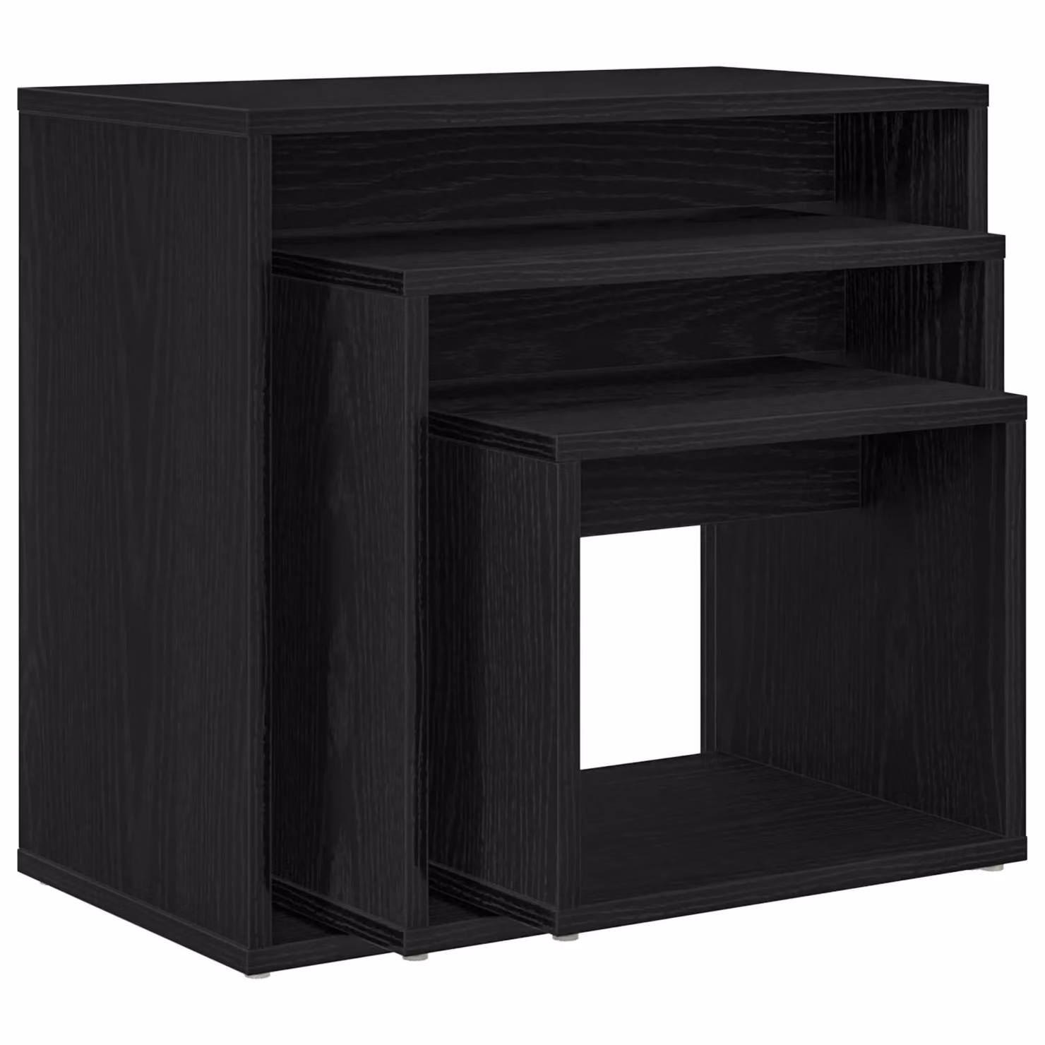 Berkfield Home Nesting Tables Set of 3 in Black Oak Matt MDF – 5