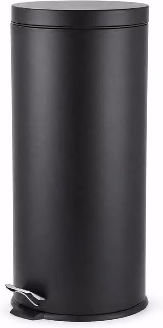 FORGEVIO 30L Stainless Steel Pedal Bin with Removable Inner Bucket in Black