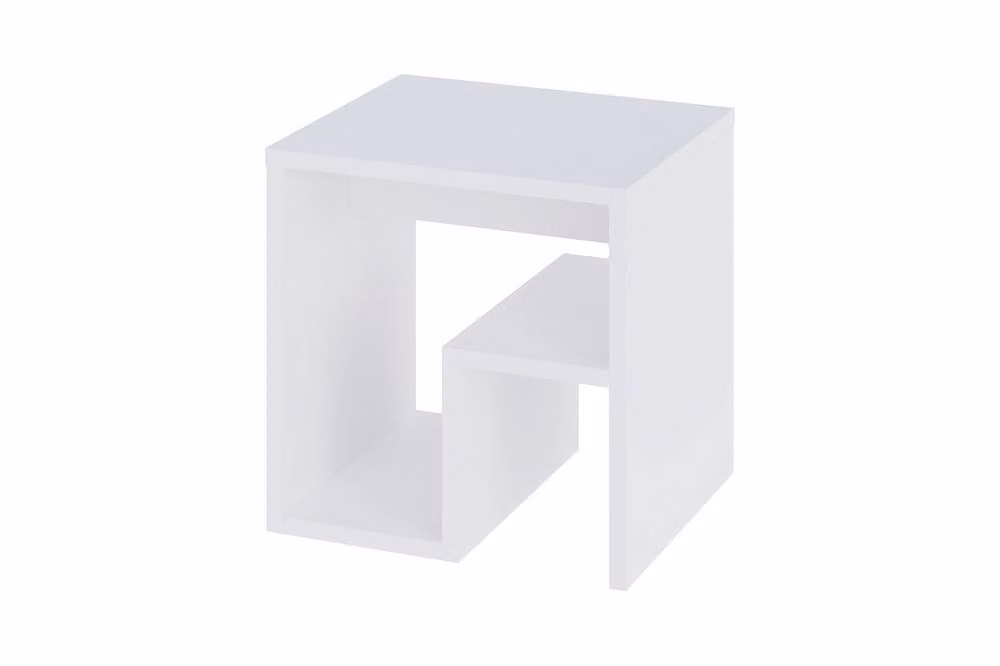 Decortie Bon Modern White Square Side Table W/D/H: 40 x 40 x 40 cm – 2