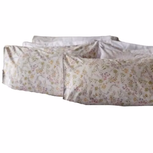 Belledorm Kira Oxford Pillowcase Pack of 2 White and Purple W/D/H: 75 x 50 cm