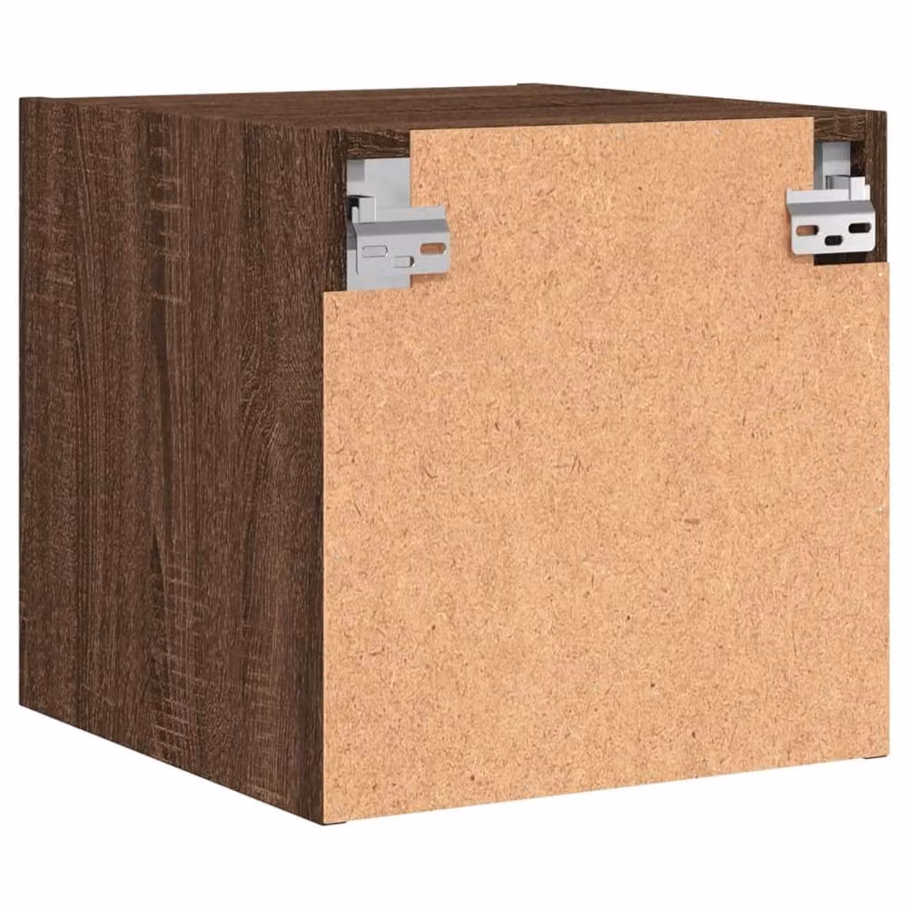 Berkfield Home Bedside Cabinet with Glass Door in Brown Oak, W/D/H: 35 x 37 x 35 cm – 3