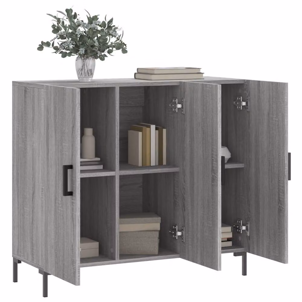 Berkfield Home Grey Sonoma Modern Sideboard in Engineered Wood W/D/H: 90 x 34 x 80 cm – 2