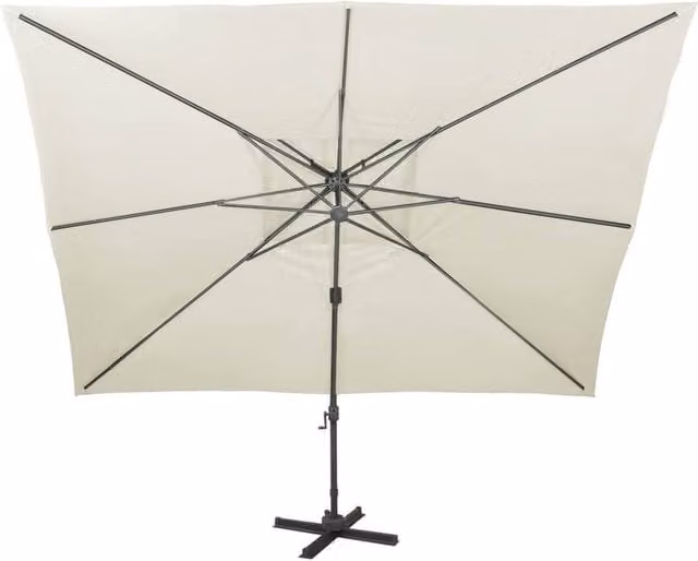 Berkfield Home Durable Cantilever Garden Parasol with Double Top in Beige Sand W/D/H: 400 x 300 x 274 cm