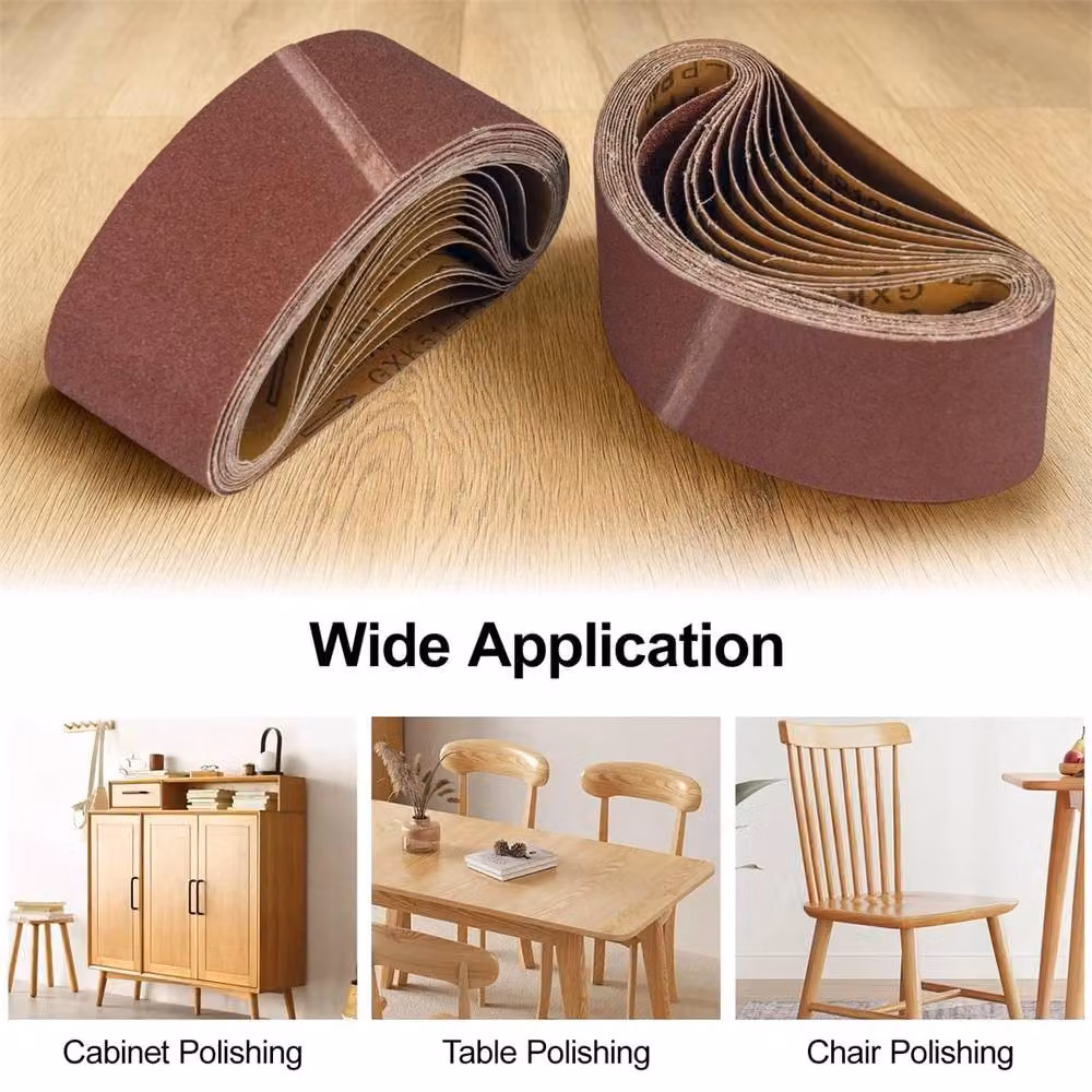 Nordara 26-Piece Sanding Belts for Wood Belt Sanders, Burgundy, 75 x 533 mm – 4