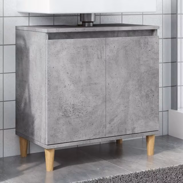 Berkfield Home Freestanding Bathroom Sink Cabinet in Grey, W/D/H: 58 x 33 x 60 cm – 1