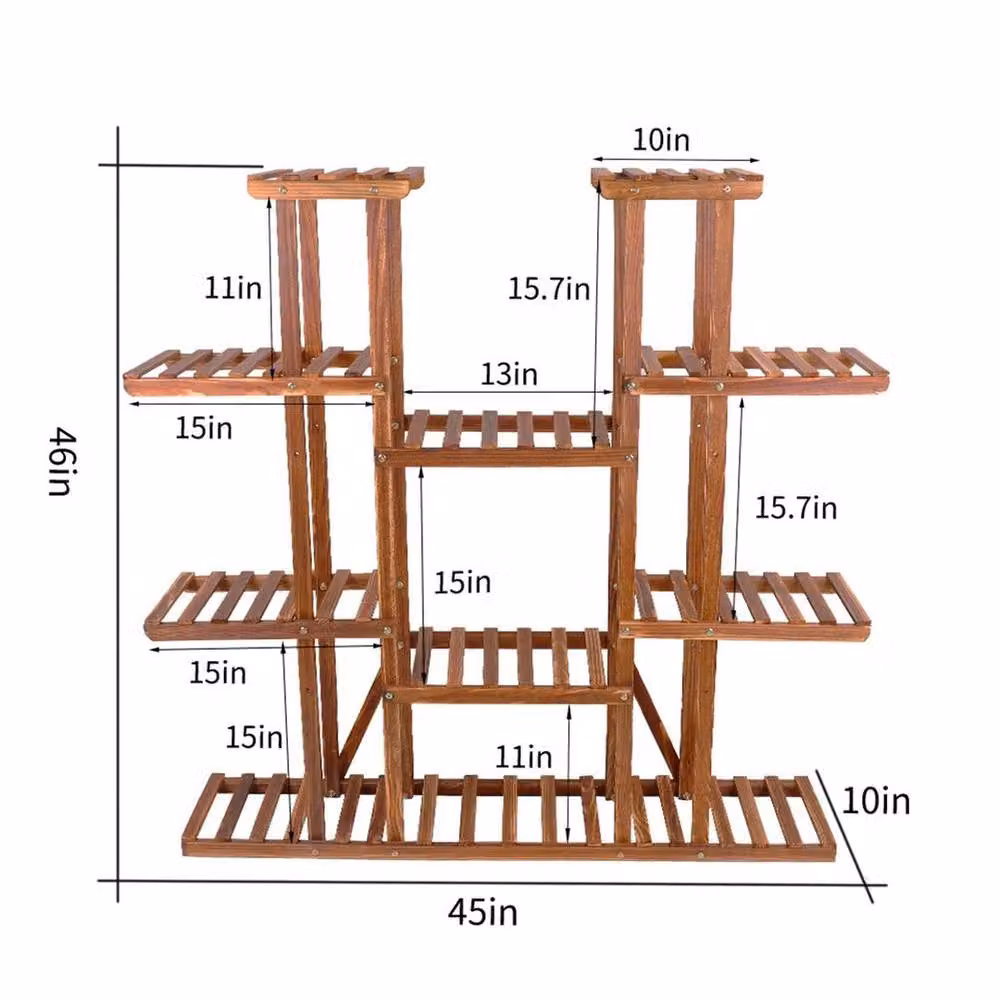 EONLION Brown Wood Ladder Plant Stand – 2