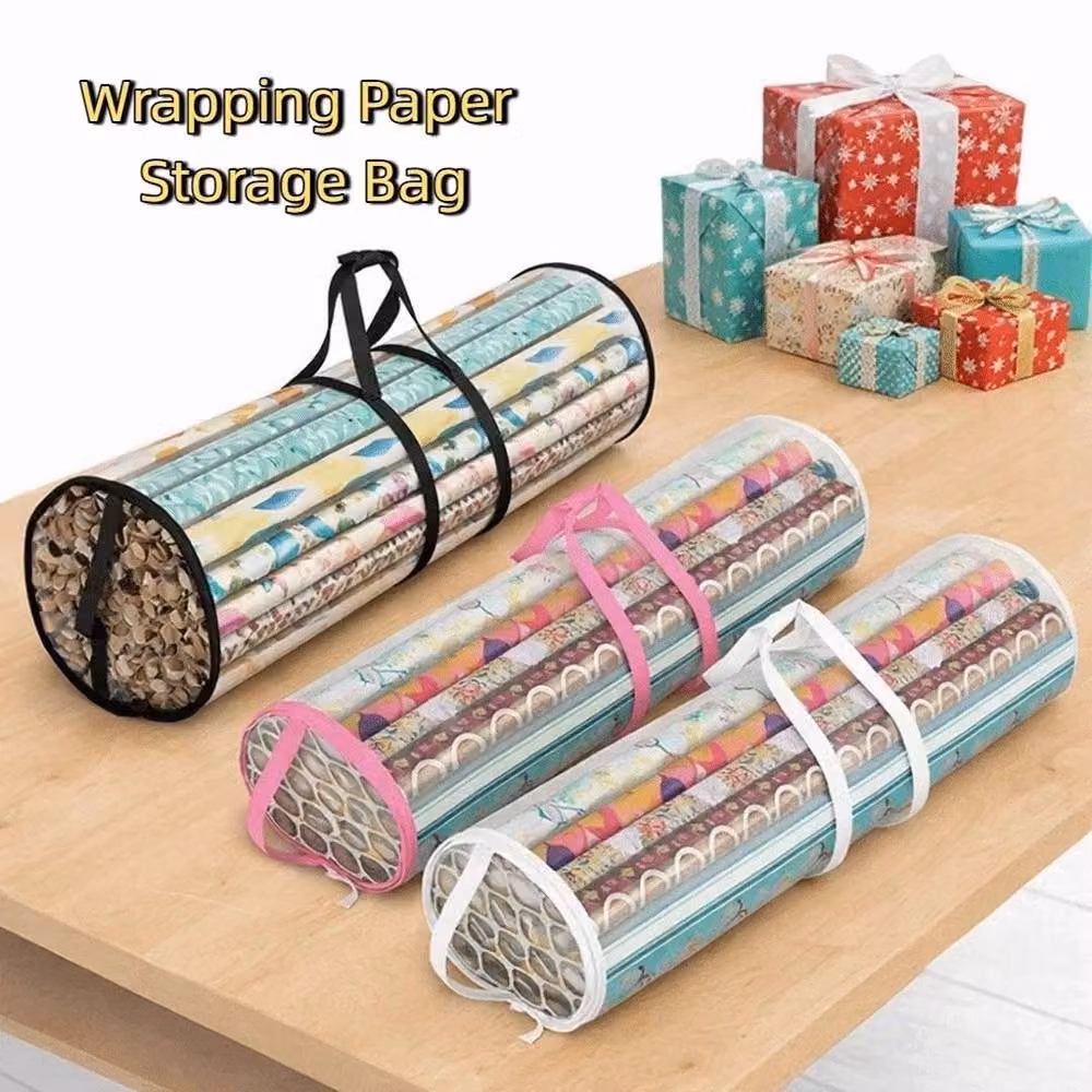NESTLUNE Black Cylinder Wrapping Paper Storage Bag, H 100 cm x W 15 cm x D 15 cm – 5