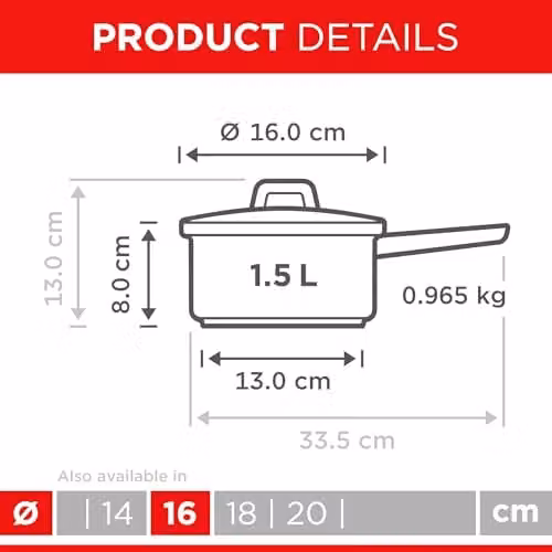 Kuhn Rikon Silver Stainless Steel Saucepan with Glass Lid, 1.5 l – 5