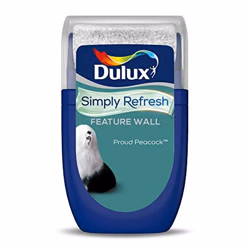 Dulux Simply Refresh Feature Wall Matt Emulsion Paint Tester, Proud Peacock Blue, 30 ml – 2