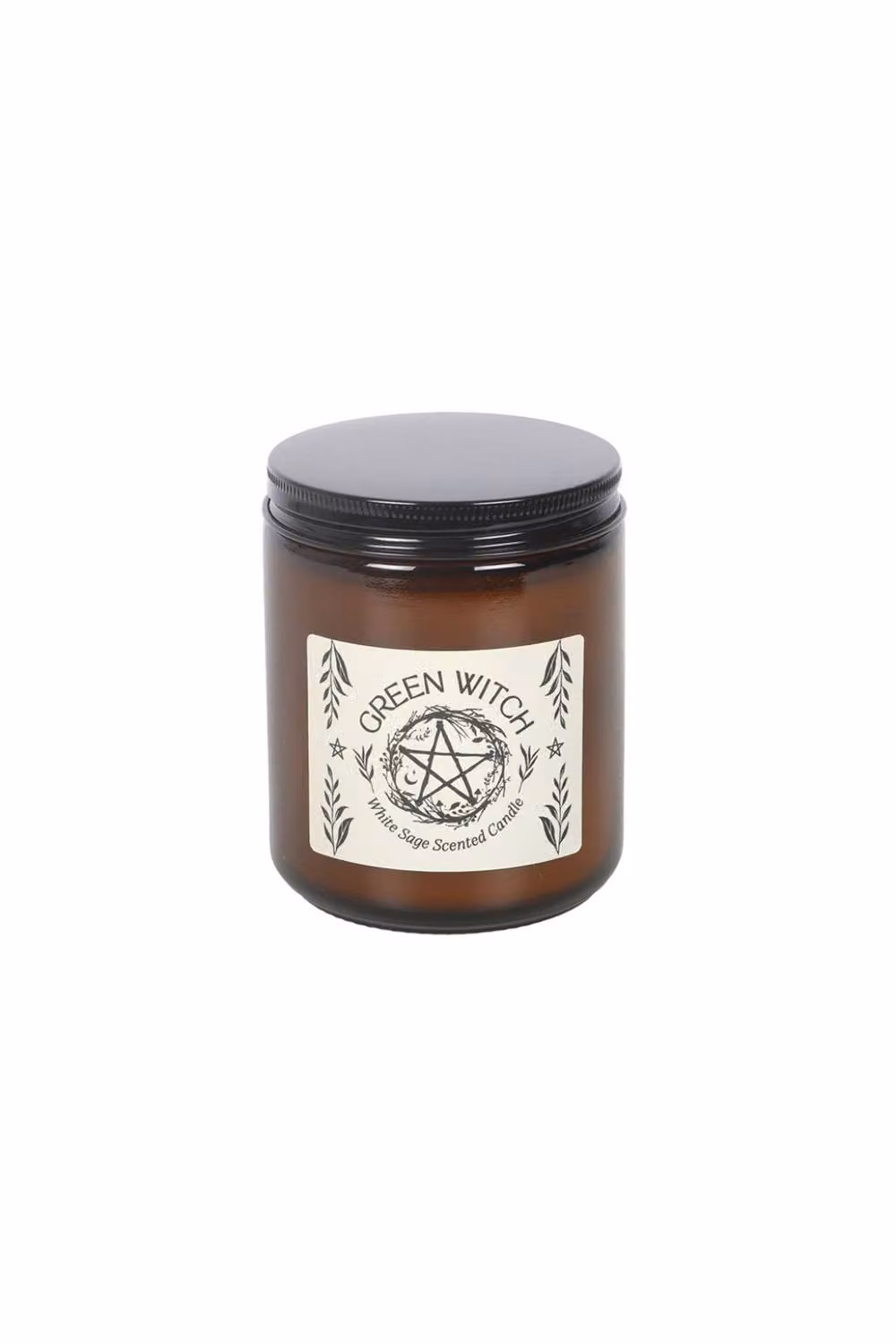 KDMD Green Witch White Sage Candle in Amber Glass with 22 Hour Burn Time – 2