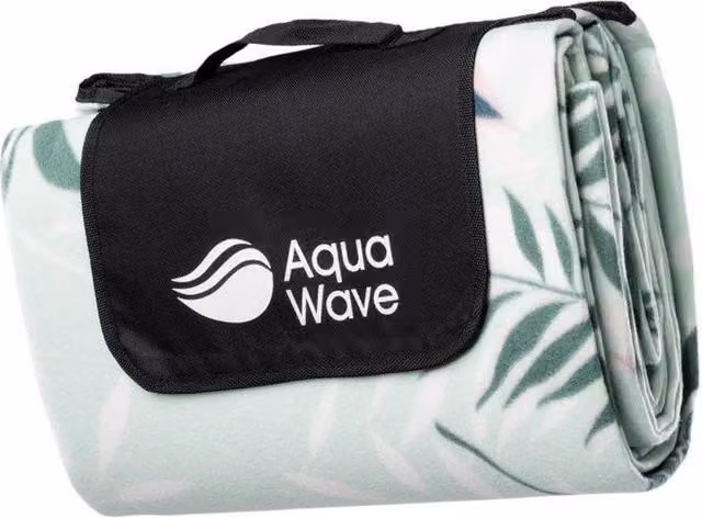 Aquawave Salva Leaf Print Picnic Blanket in Green with Carry Handle