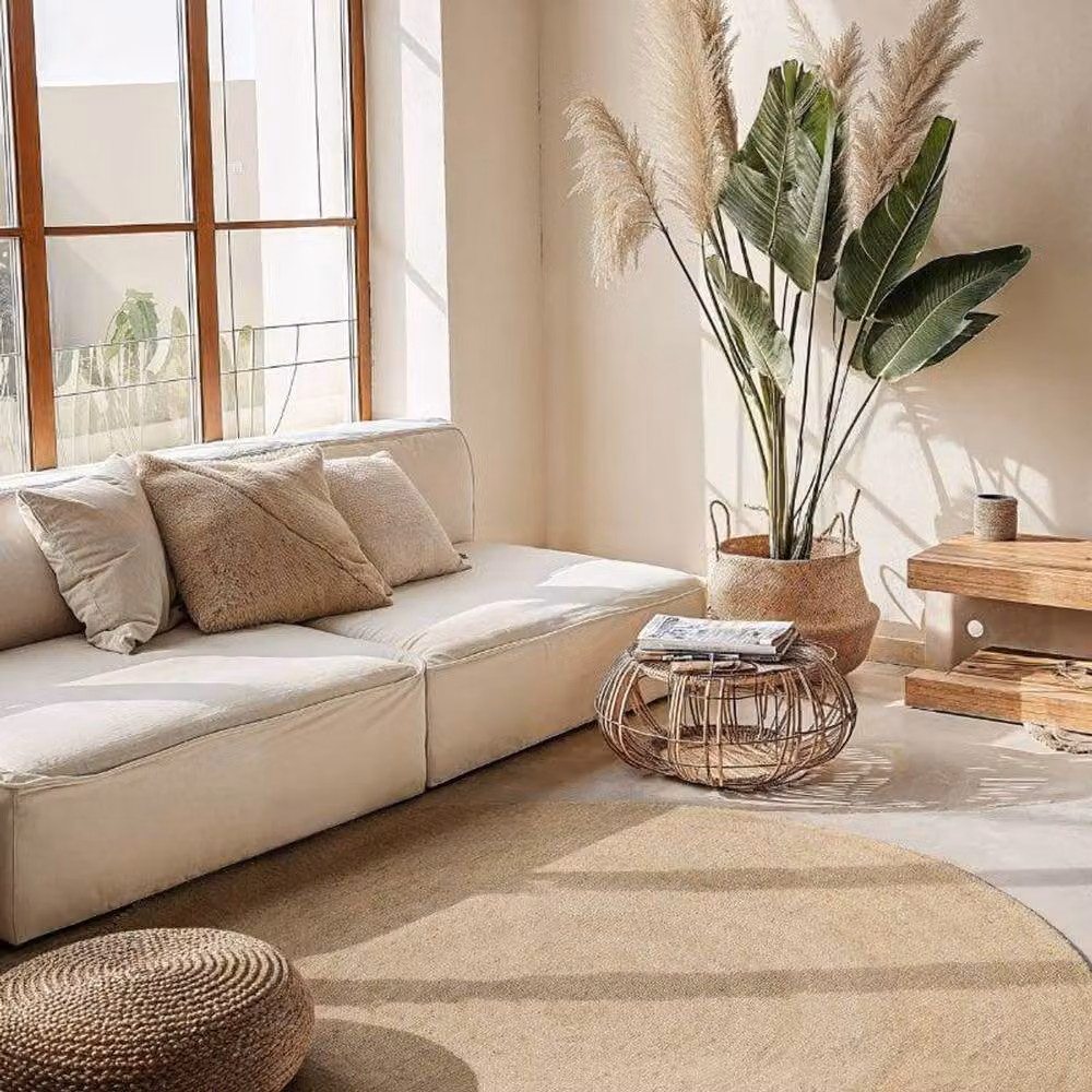 THE RUGS Rangpur Natural Jute Braided Round Rug in Beige, Diameter: 140 cm – 3