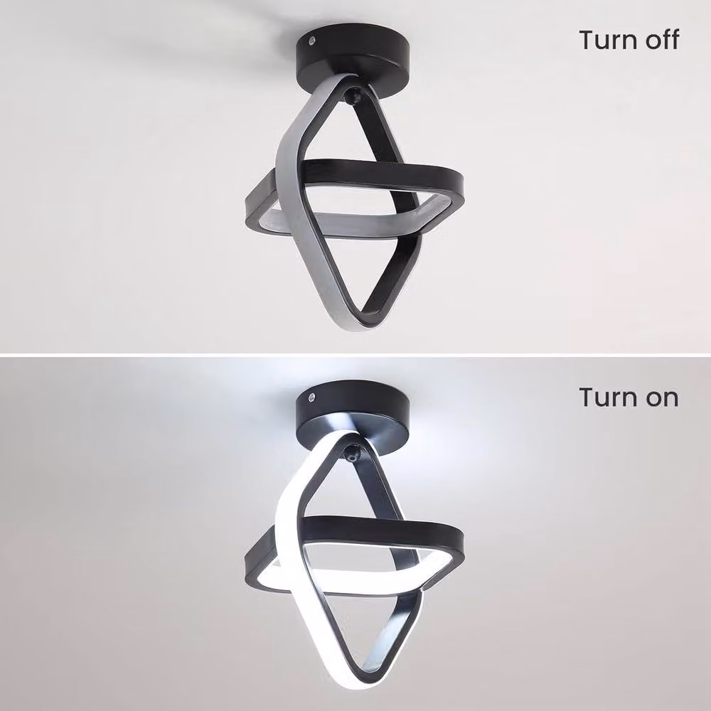 Goeco Modern Square LED Ceiling Light, 22W, Black, 6500K Cool White – 4