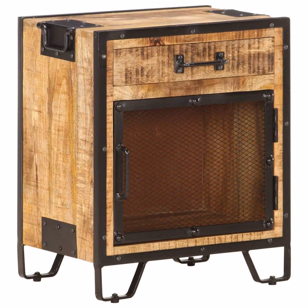 Berkfield Home Bedside Cabinet in Brown Solid Mango Wood, W/D/H: 43 x 30 x 51 cm – 2