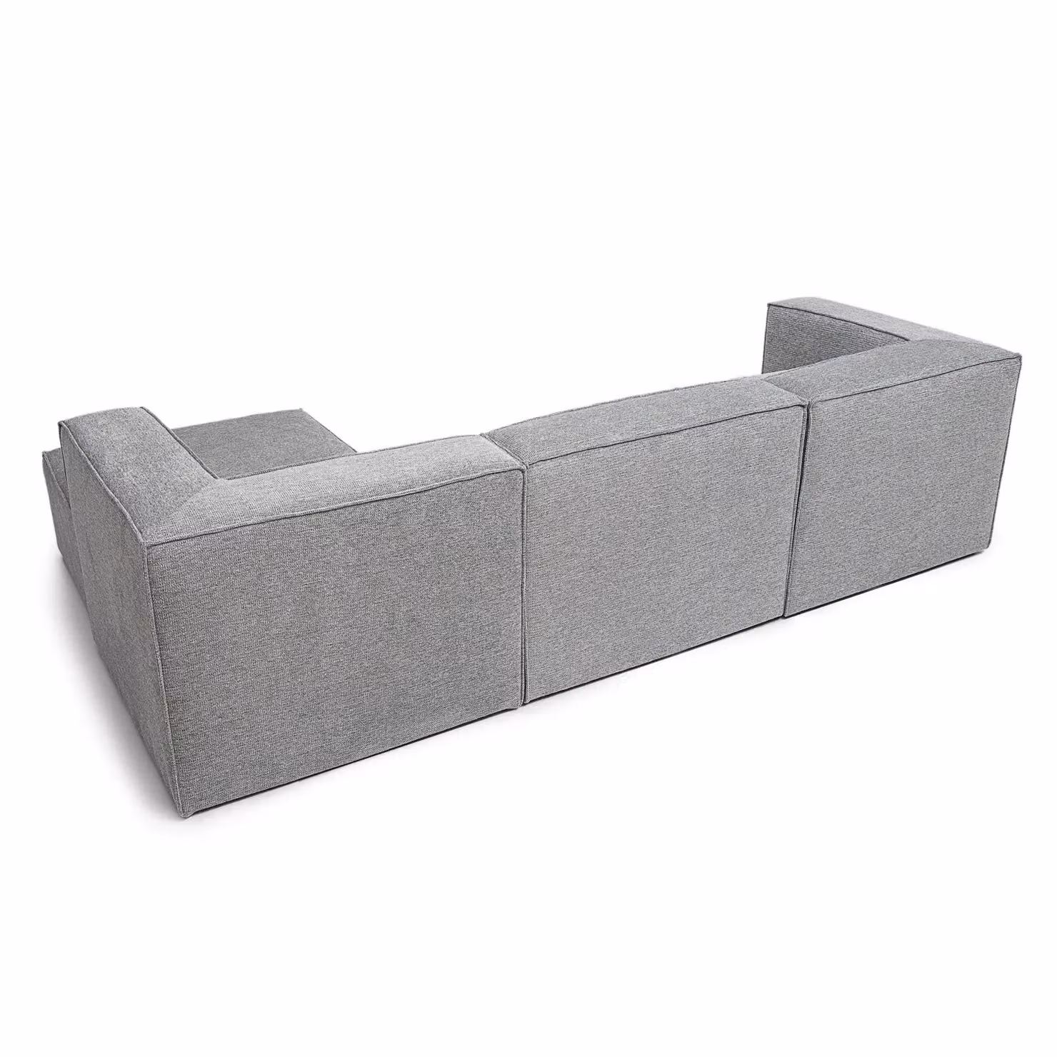 Abakus Direct Doris L-Shape Corner Unit in Grey with Fabric Upholstery and Solid Wood Frame – 3