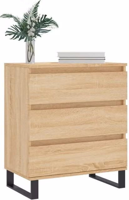 Berkfield Home Sonoma Oak Sideboard in Beige, W/D/H: 60 x 35 x 70 cm