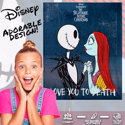 Disney The Nightmare Before Christmas Multicolour Fleece Blanket, W: 150 cm, D: 130 cm – 3
