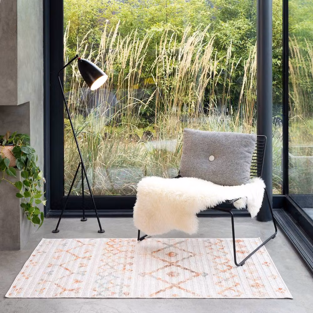 Kukoon Beige Moroccan Berber Pattern Machine Washable Living Room Area Rug, W: 80 cm, L: 150 cm – 3