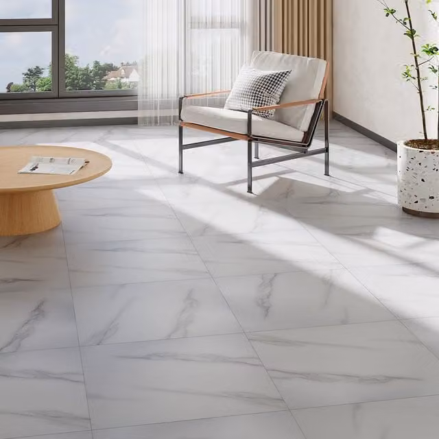 Lifeideas Set of 14 Self Adhesive Stone Effect Marbled PVC Flooring in Misty Grey