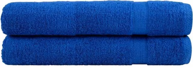 Berkfield Home SOLUND Premium Cotton Terry Towels, 2 Pack, Blue, W: 100 cm, L: 200 cm, 600gsm
