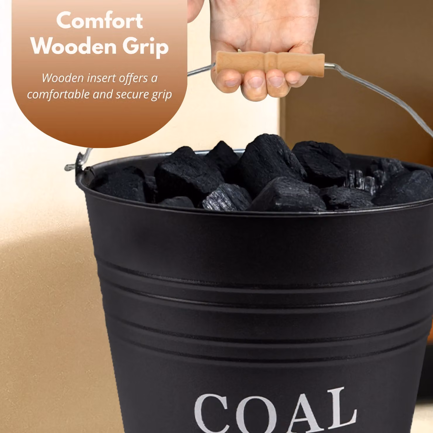 Marco Paul Heavy Duty Fireside Coal Bucket, Black, 12L – 7