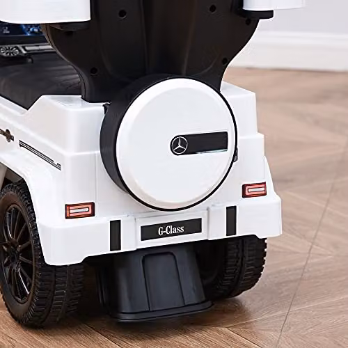 HOMCOM 3 in 1 Mercedes Licensed Kids Ride on Push Car with Canopy, White, W/D/H: 85.5 x 40.5 x 40.5 cm – 8