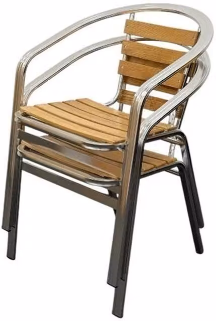 SPETLEK Ash Aluminium Bistro Chairs, Pack of 2, Brown