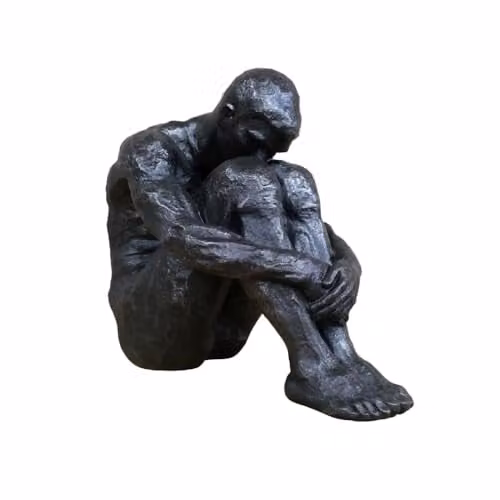 Gifts Direct 2 U Sitting Man Resin Ornament Sculpture in Black